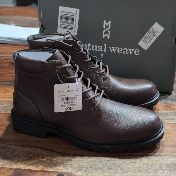 Mutual Weave Men\'s Freeport Dark Brown Lace Up Boots main image 6